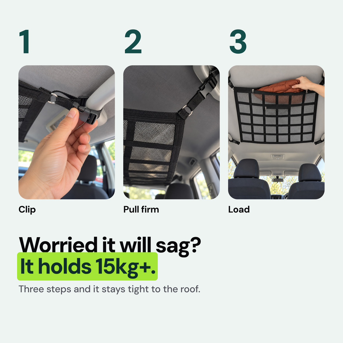 Stowed Overhead Cargo Net