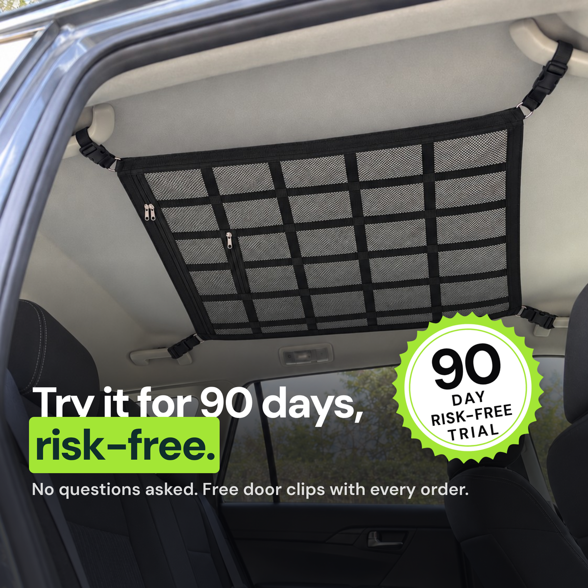 Stowed Overhead Cargo Net